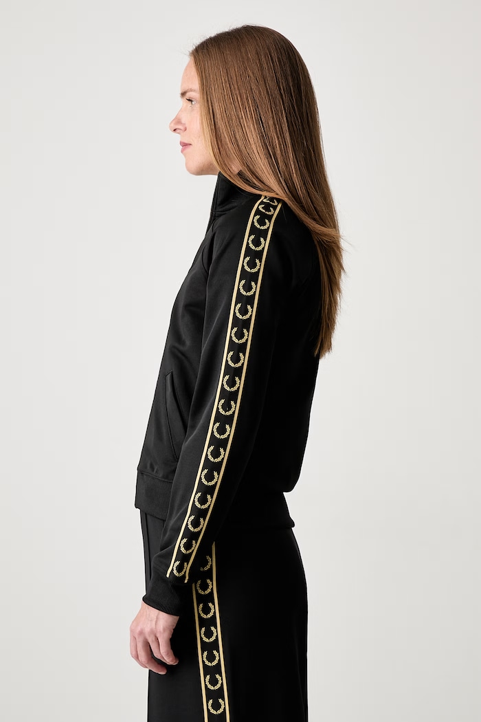 Fred Perry dukserica na zakopčavanje za žene J4131 crna SS26