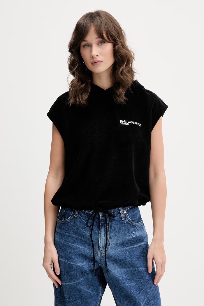 Karl Lagerfeld Jeans oversize ženska dukserica crna B2W20034