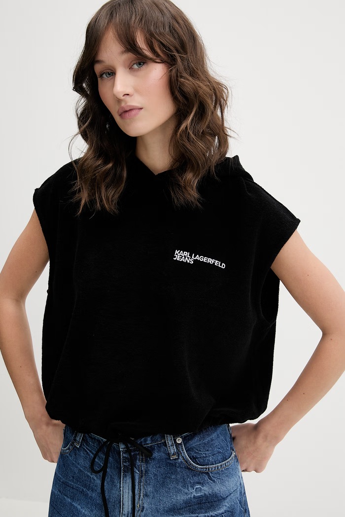 Karl Lagerfeld Jeans oversize ženska dukserica crna B2W20034