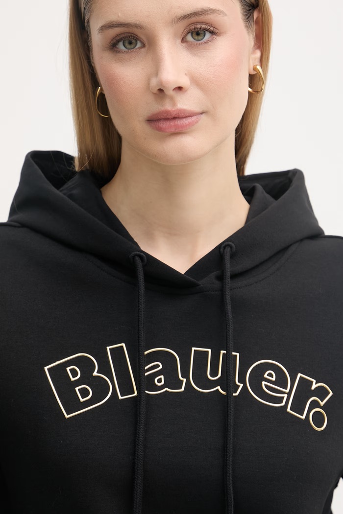 Blauer mikina s kapucňou dámska bavlnená FAYETTE čierna BLDF08057