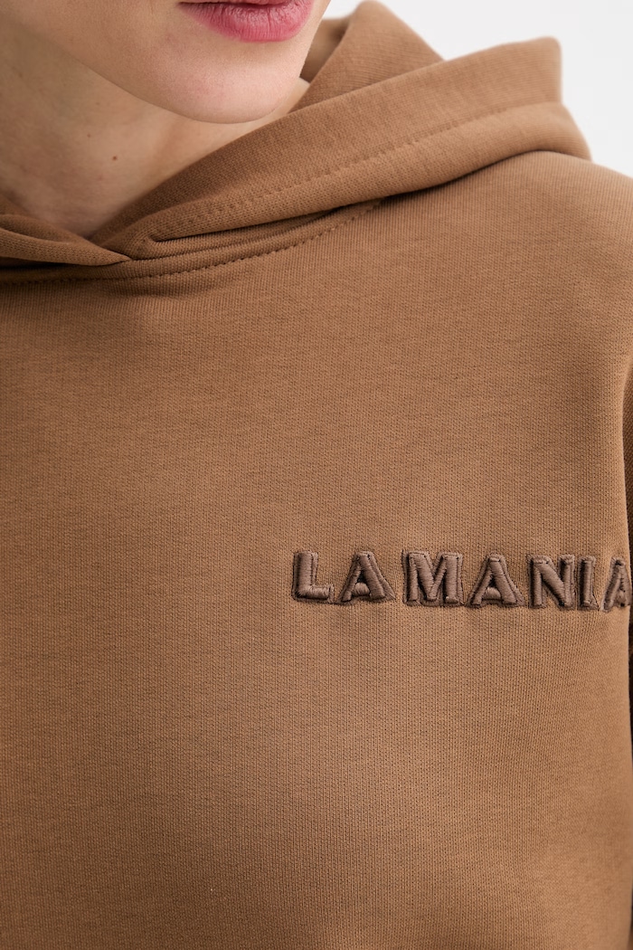 La Mania mikina s kapucňou dámska s bavlnou LIO LIO hnedá