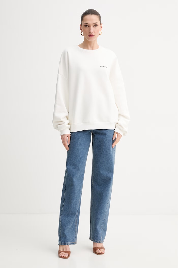 La Mania oversize mikina dámska bavlnená BRUX 3 BRUX.3 béžová SS26