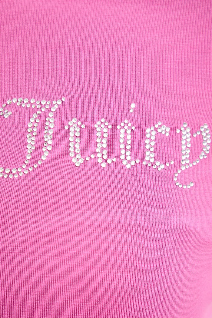 Juicy Couture dámska mikina na zips s bavlnou OOLA HOODIE JCWAS126306 ružová