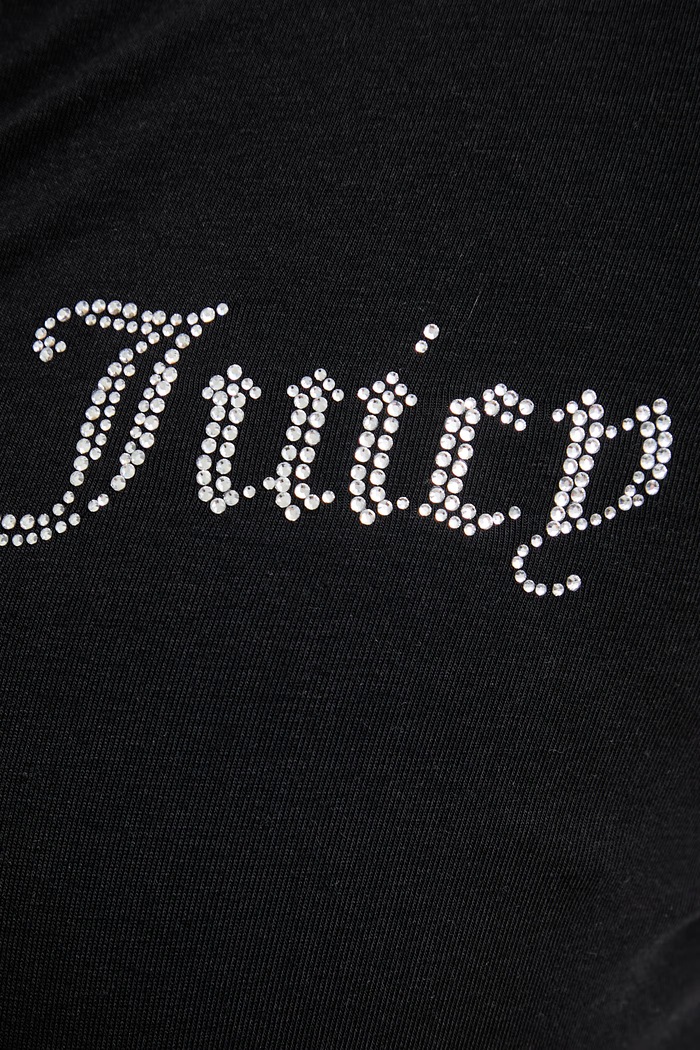 Juicy Couture dámska mikina na zips z bavlny OOLA HOODIE JCWAS126306 čierna