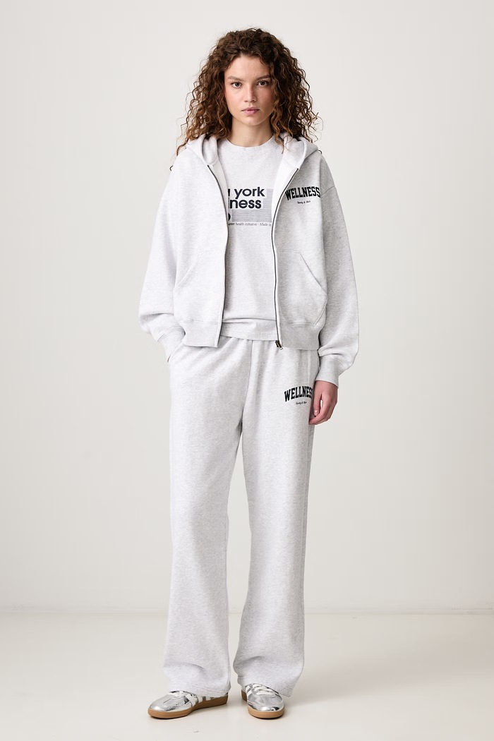 Sporty & Rich Wellness Ivy bluza rozpinana bawełniana damska ST09473001GY03 szary SS26