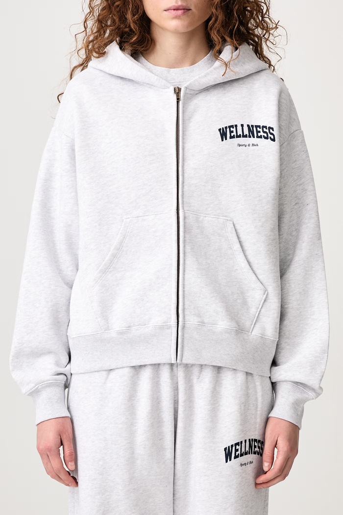 Wellness Ivy bluza rozpinana bawełniana damska Sporty & Rich szary ST09473001GY03