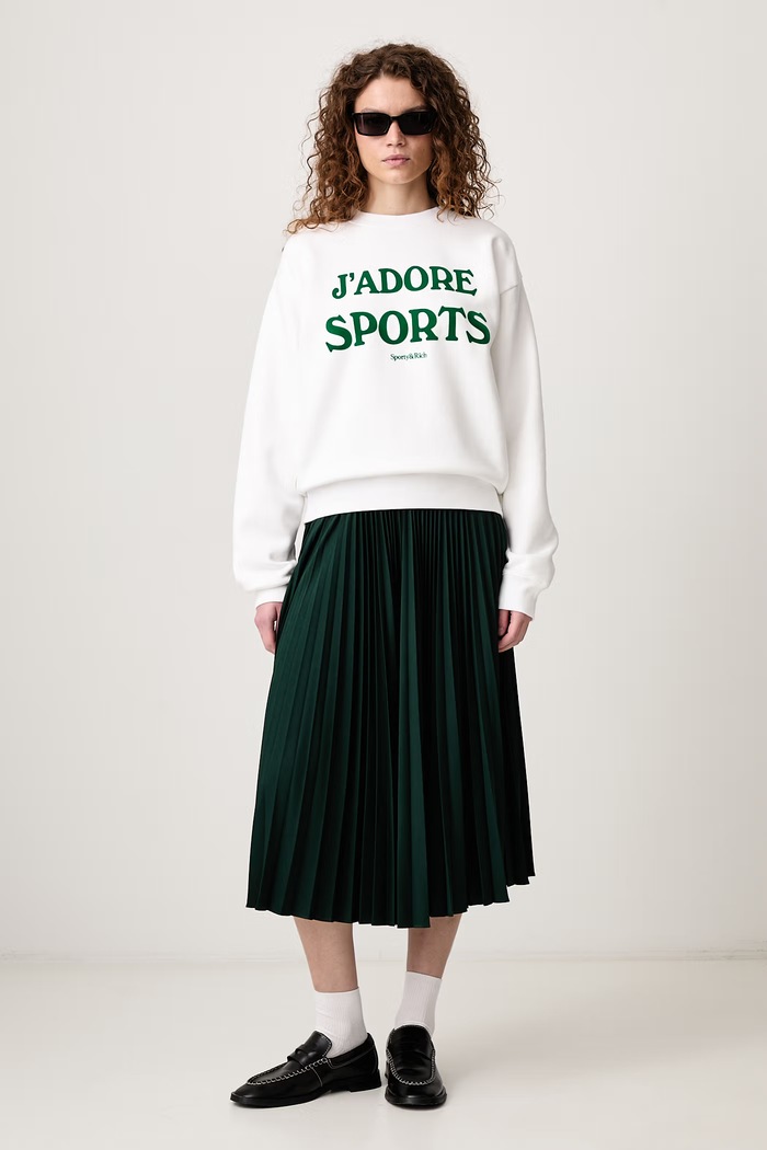 Sporty & Rich Jadore bluza bawełniana damska ST09873702WH01 biały SS26