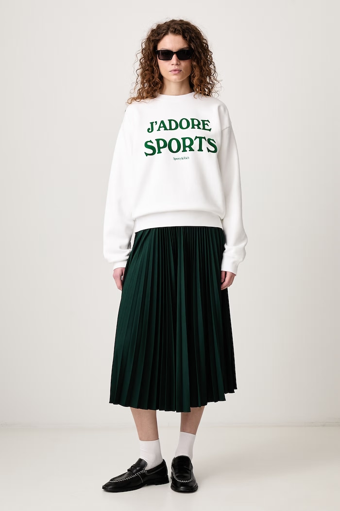 Sporty & Rich Jadore bluza bawełniana damska ST09873702WH01 biały SS26