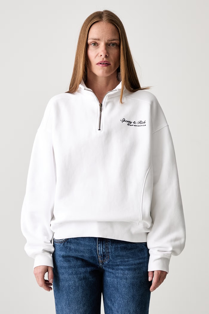 Sporty & Rich Syracuse bluza bawełniana damska biały ST09875325WH01
