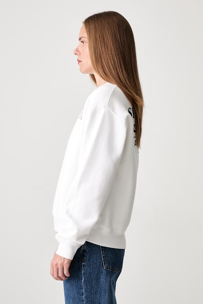 Sporty & Rich Promo bluza oversize bawełniana damska ST098710431WH01 biały SS26