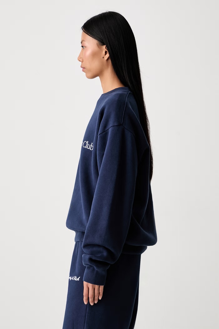 Sporty & Rich H&W Crest bluza bawełniana damska granatowy ST098712241BL132