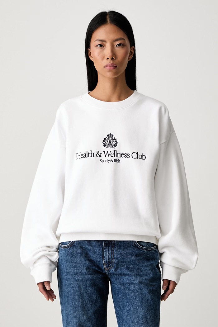 Sporty & Rich H&W Crest bluza bawełniana damska biały ST098712241WH01