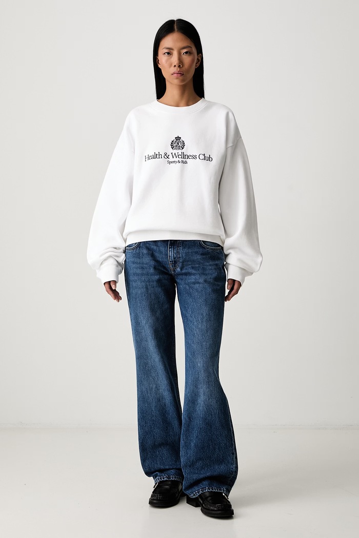 Sporty & Rich H&W Crest bluza bawełniana damska ST098712241WH01 biały SS26