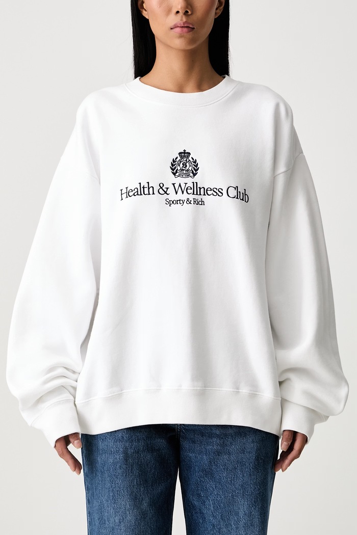 Sporty & Rich H&W Crest bluza bawełniana damska ST098712241WH01 biały