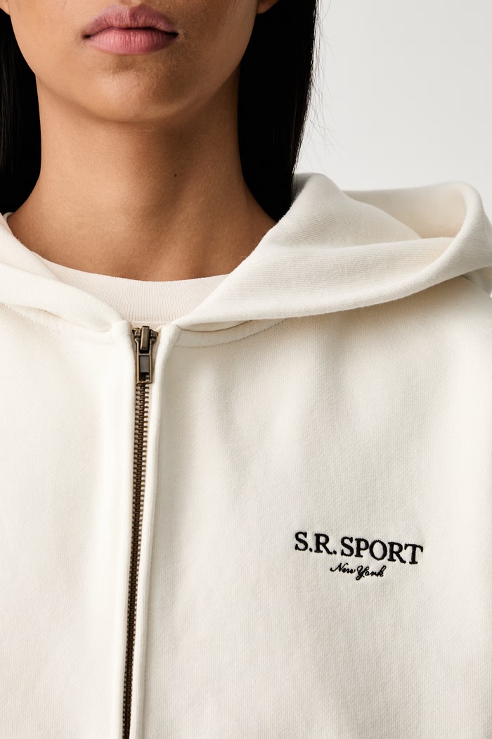 Sporty & Rich bluza rozpinana z kapturem bawełniana damska ST094711304WH37