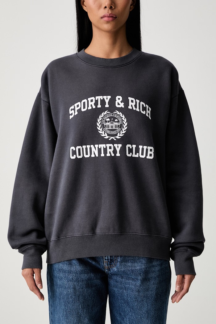 Sporty & Rich Varsity Crest bluza bawełniana damska ST098711218GY25 szary
