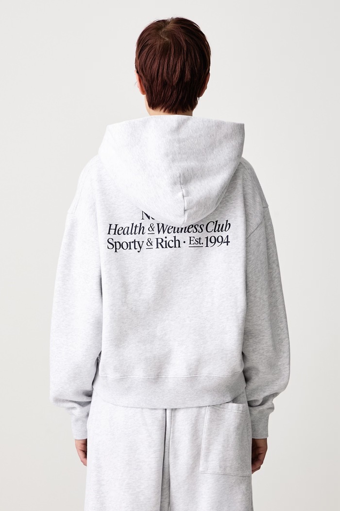 Odzież Sporty & Rich Modern bluza z kapturem bawełniana damska ST095710087GY03 szary