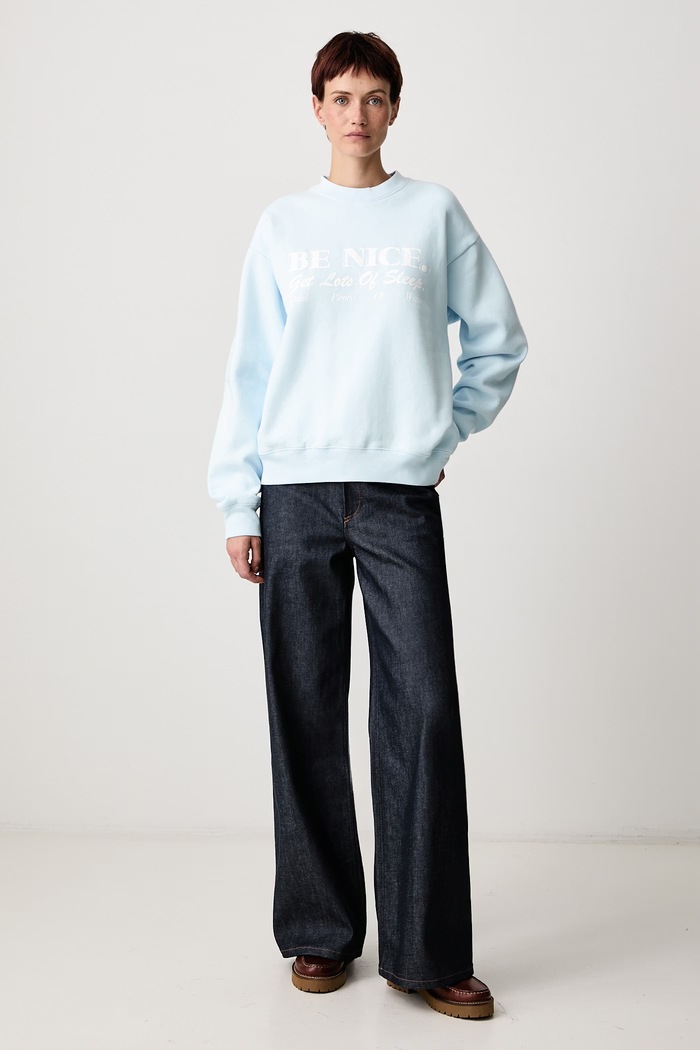 Sporty & Rich Be Nice bluza oversize bawełniana damska ST09874003BL146 niebieski SS26