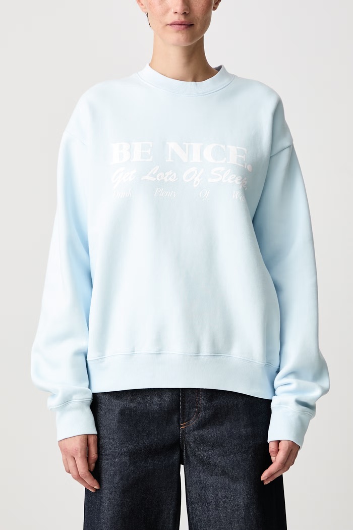 Be Nice bluza oversize bawełniana damska Sporty & Rich niebieski ST09874003BL146