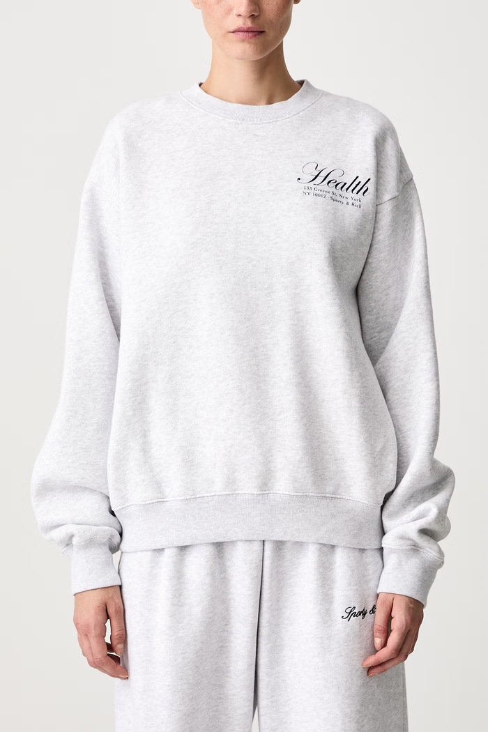 NY Health bluza oversize bawełniana damska Sporty & Rich szary ST09874094GY03