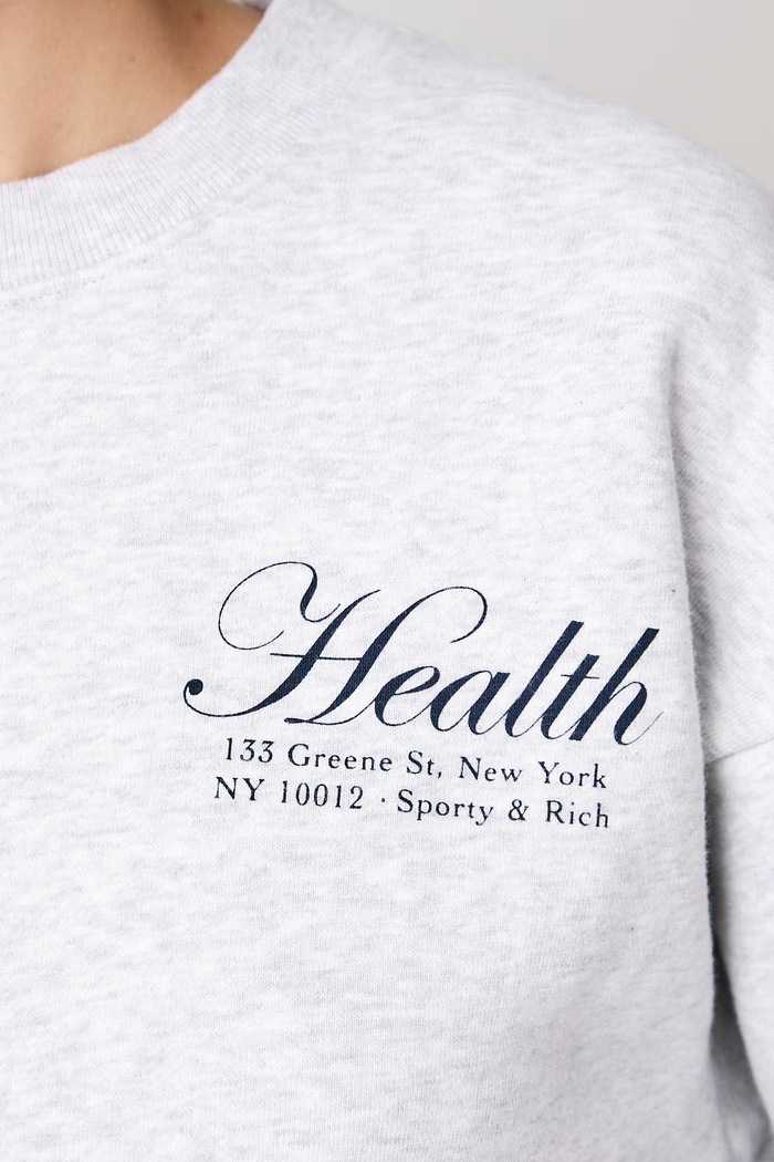 Sporty & Rich NY Health bluza oversize bawełniana damska ST09874094GY03