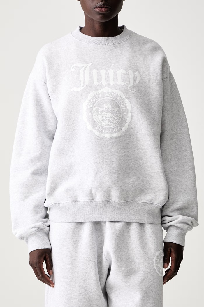 Sporty & Rich x Juicy Couture bluza bawełniana damska ST071716691GY03 szary