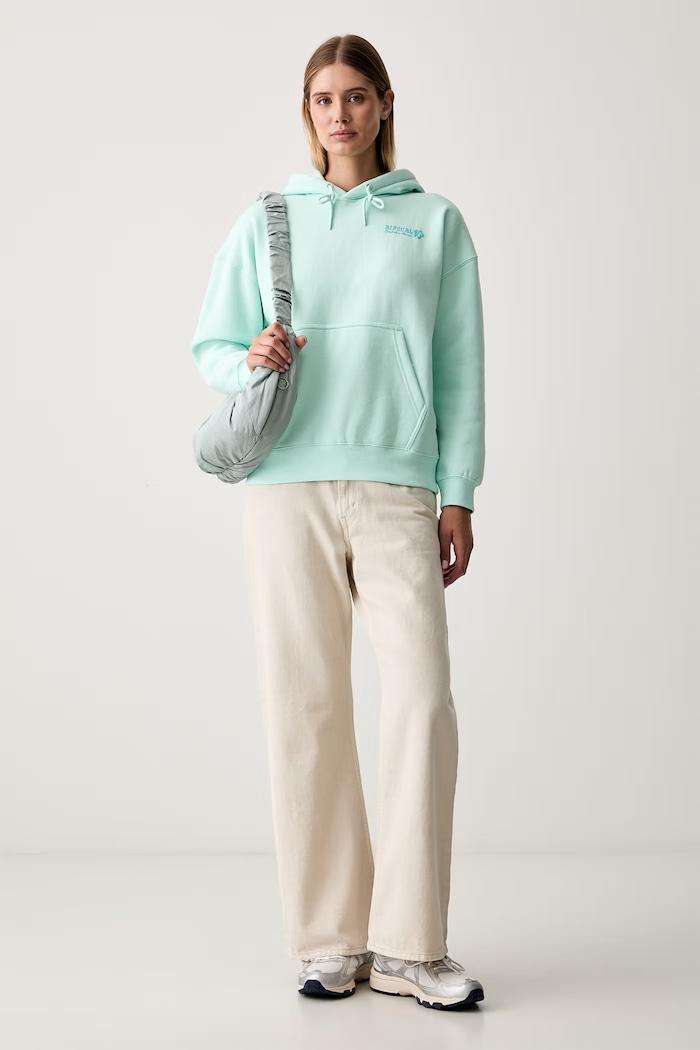 Rip Curl hanorac cu glugă pentru femei, din bumbac SURF PUFF HERITAGE 0A0WFL turcoaz SS26
