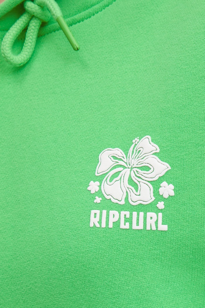 Rip Curl hanorac cu glugă pentru femei, cu bumbac SURF PUFF HERITAGE 0A0WFL verde
