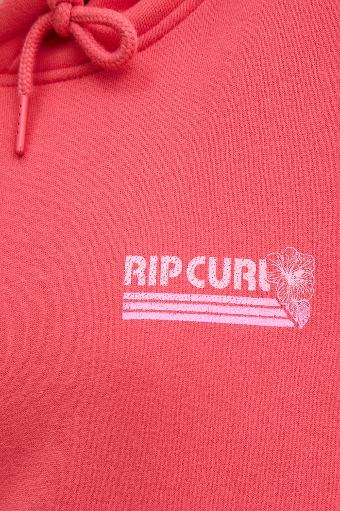 Rip Curl hanorac cu glugă pentru femei, cu bumbac OCEAN BREAK 0BJWFL rosu