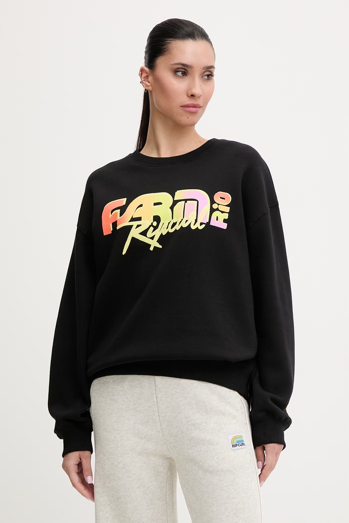 Rip Curl hanorac pentru femei, din bumbac FARM RIO negru 0C5WFL