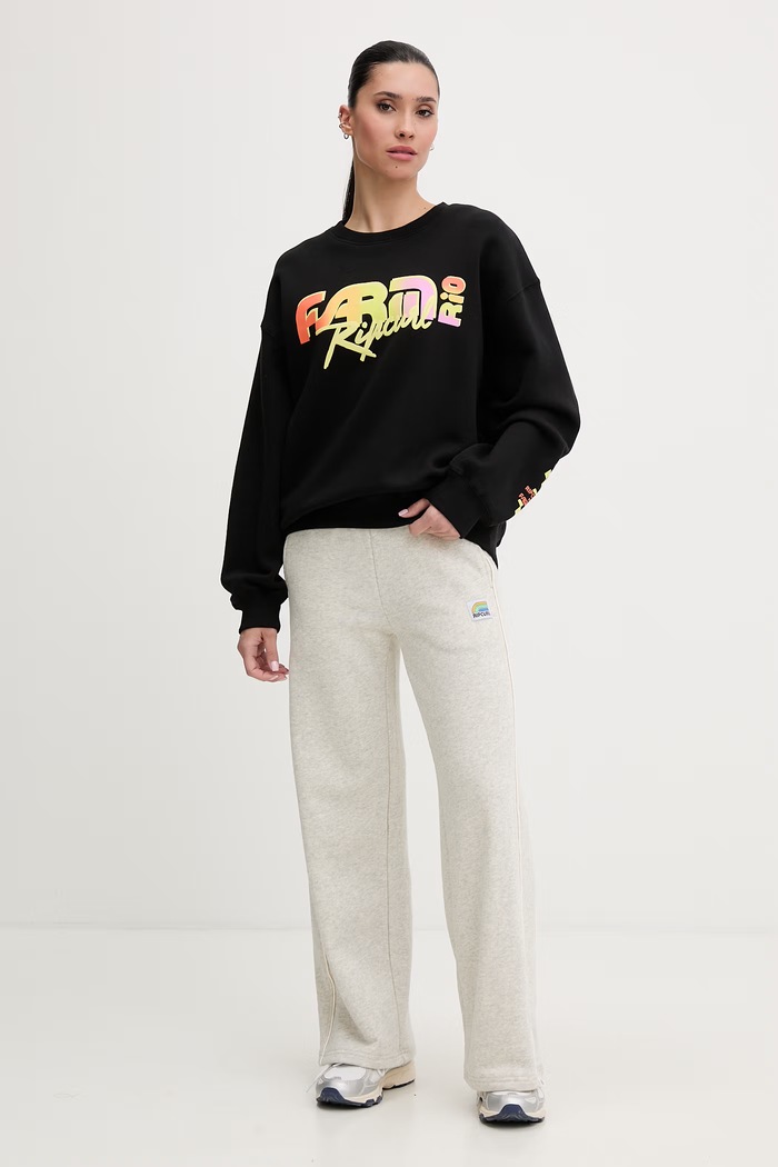 Rip Curl hanorac pentru femei, din bumbac FARM RIO 0C5WFL negru SS26