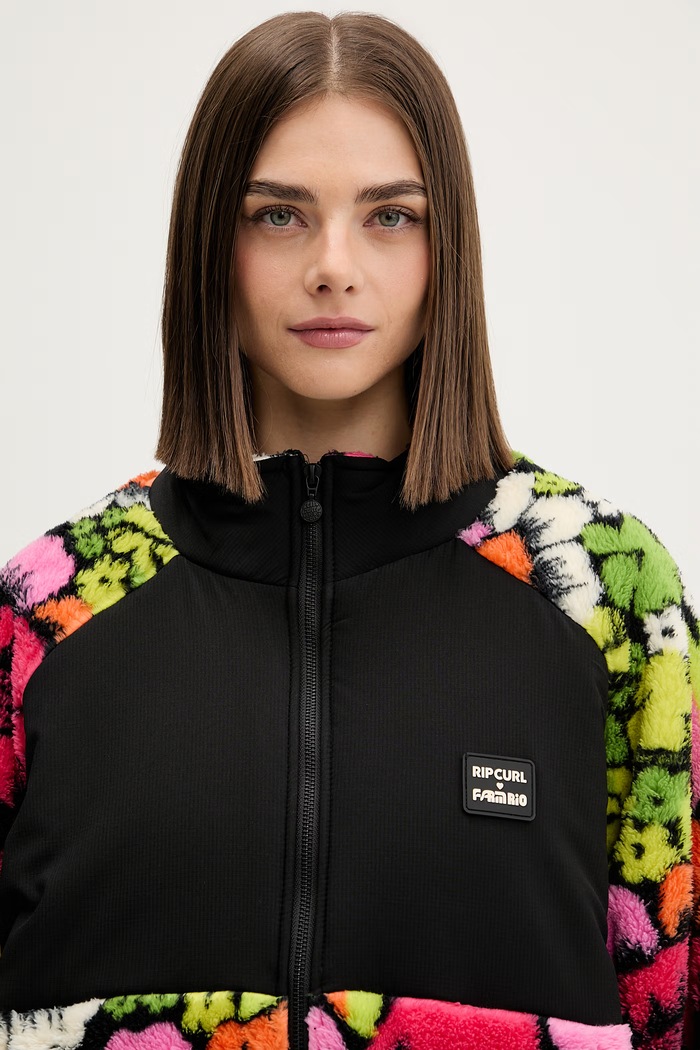 Rip Curl rozepínací mikina dámská fleecová FARM RIO černá 0C6WFL