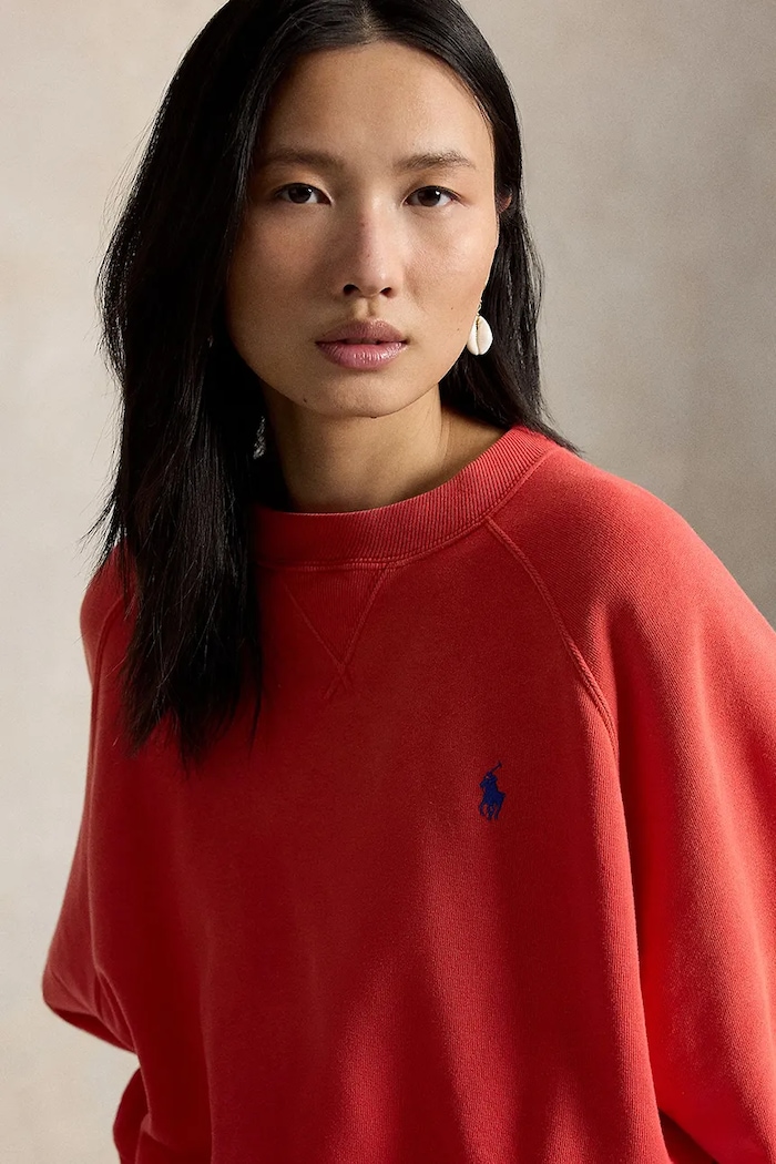 Polo Ralph Lauren bluza damska z bawełną czerwony 211A12739