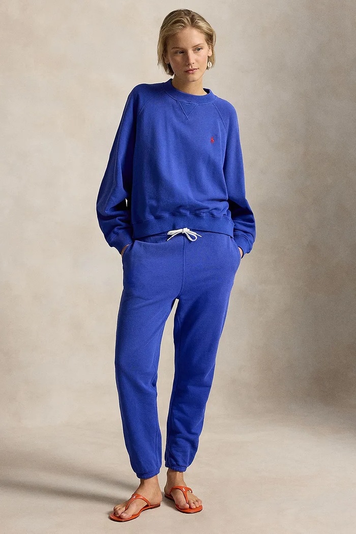 Odzież Polo Ralph Lauren Bluza damska z bawełną 211A12739 niebieski