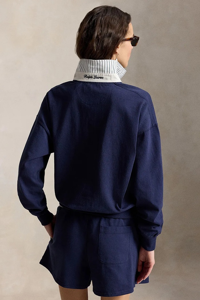 Polo Ralph Lauren bluza damska bawełniana 211B16025 granatowy SS26