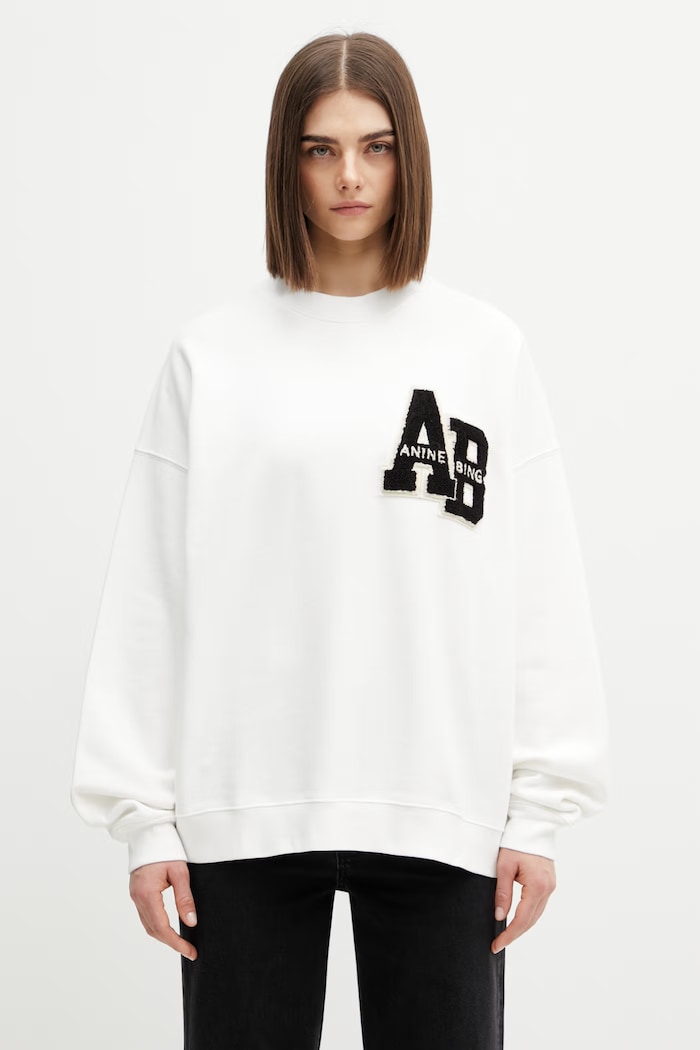 Anine Bing Miles bluza oversize bawełniana damska biały A.08.10074