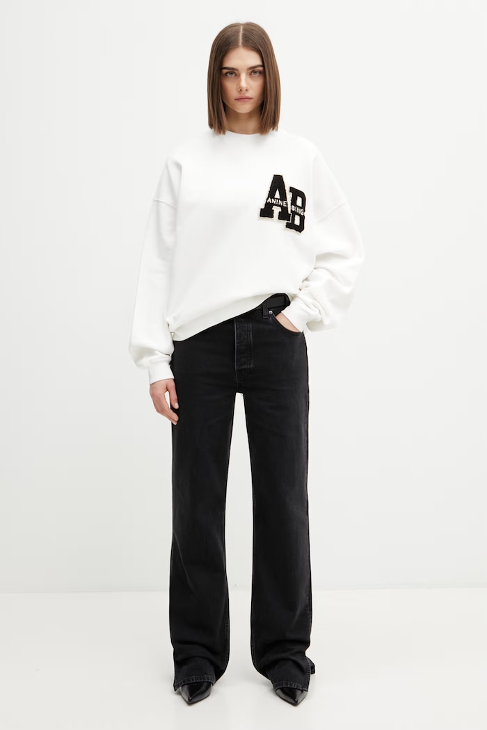 Anine Bing Miles bluza oversize bawełniana damska A.08.10074 biały