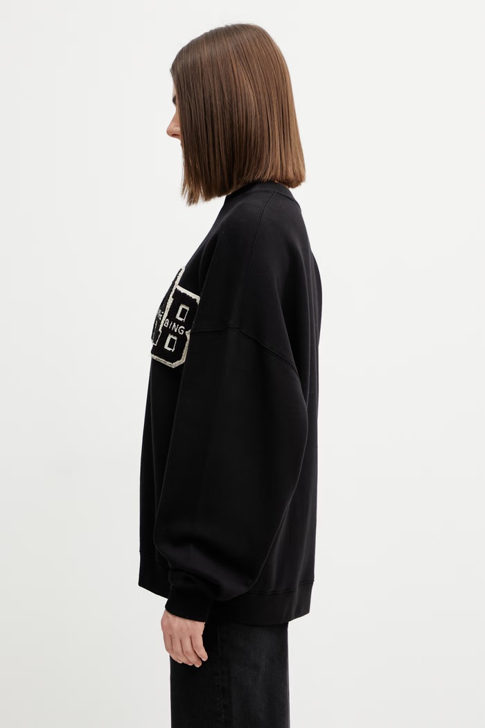 Anine Bing Miles bluza oversize bawełniana damska A.08.10074 czarny SS26