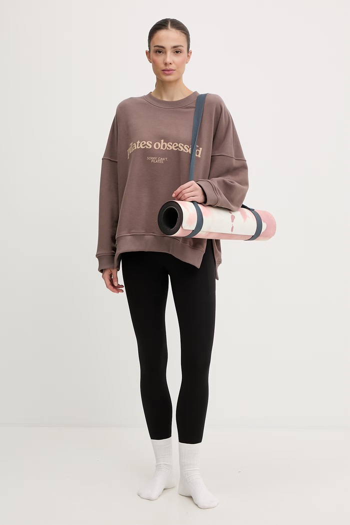 JOYINME αθλητική μπλούζα Γυναικεία βαμβακερή Oversize.Kind.Pilates καφέ SS26