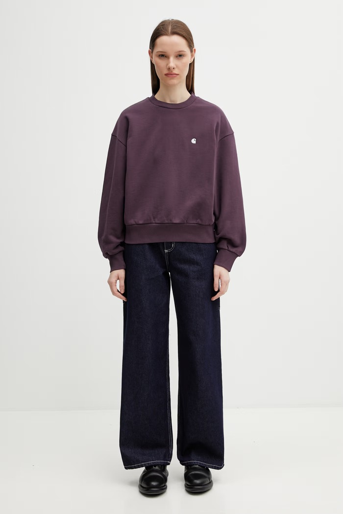 Carhartt WIP W' Casey Sweatshirt bluza bawełniana damska I032643.3MVXX fioletowy
