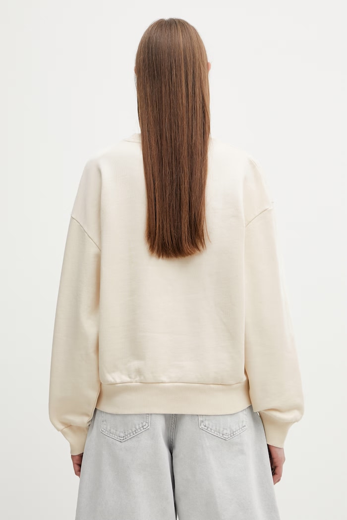 Odzież Carhartt WIP W' Casey Sweatshirt bluza oversize bawełniana damska I032643.3MWXX beżowy