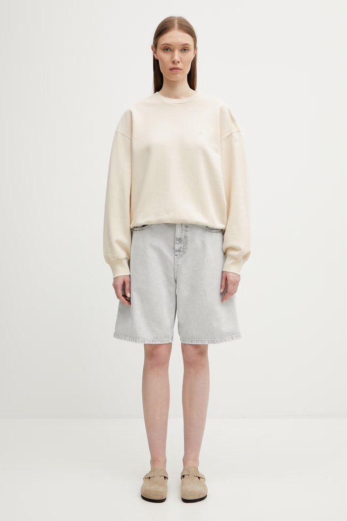 Carhartt WIP W' Casey Sweatshirt bluza oversize bawełniana damska I032643.3MWXX beżowy