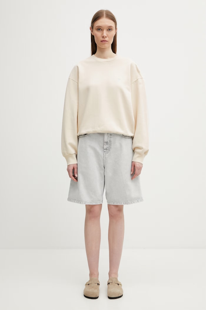 Carhartt WIP W' Casey Sweatshirt bluza oversize bawełniana damska I032643.3MWXX beżowy