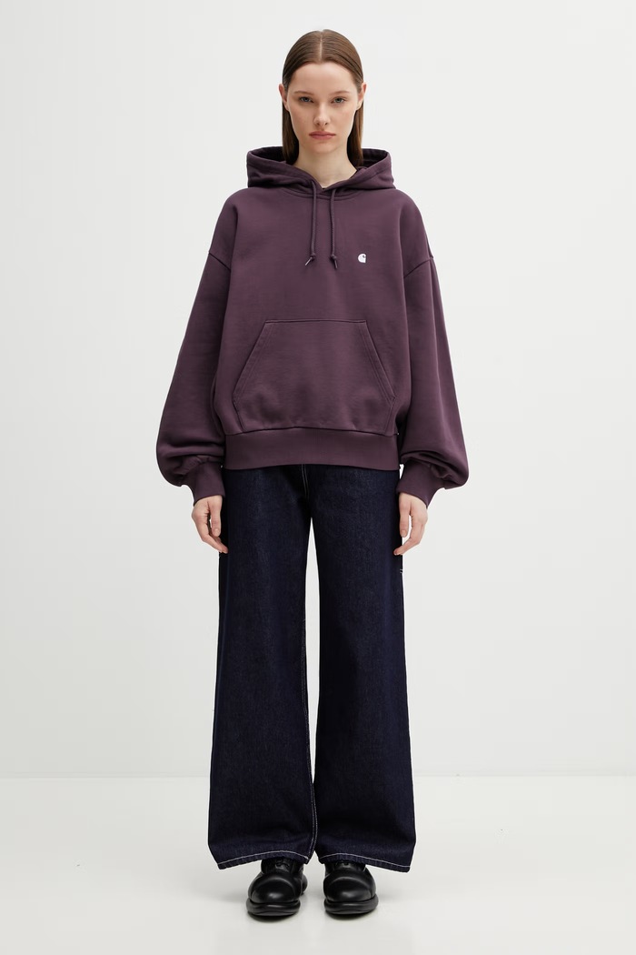 Carhartt WIP W' Hooded Casey Sweatshirt felpa in cotone da donna I032644.3MVXX violetto