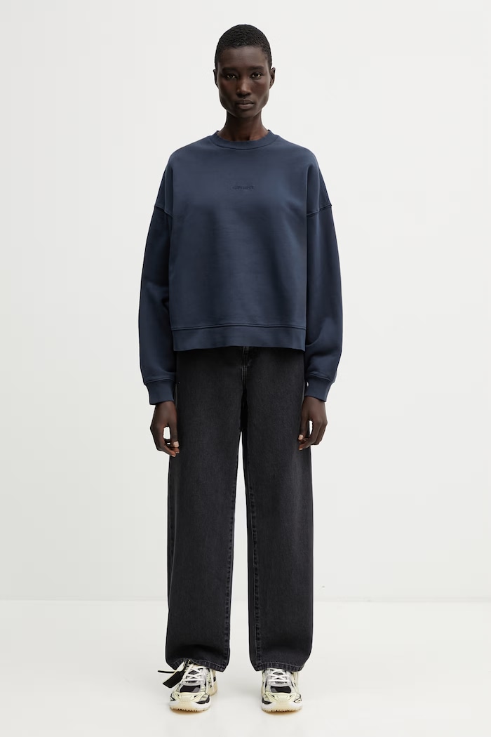 Carhartt WIP W' Benton Sweat bluza bawełniana damska I034511.3IWGD granatowy