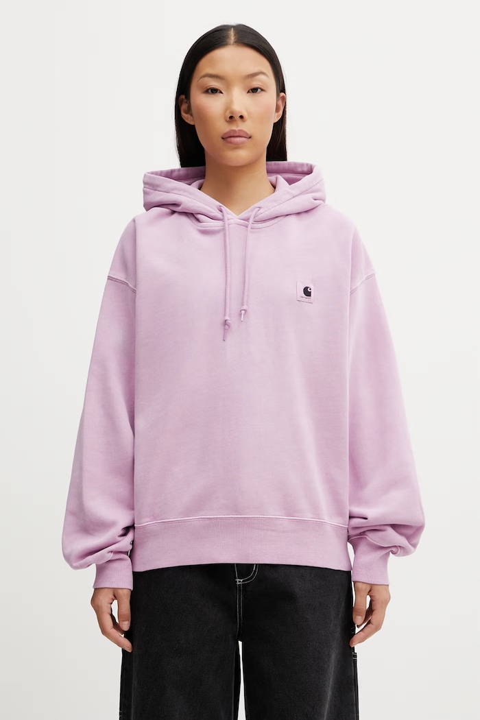 Carhartt WIP W' Hooded Nelson Sweat hanorac oversized din bumbac pentru femei violet I032741.3IBGD