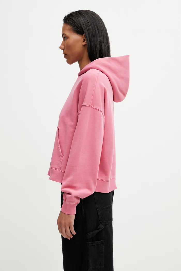 Carhartt WIP W' Hooded Benton Sweat mikina s kapucí dámská bavlněná I034512.3IJGD růžová SS26
