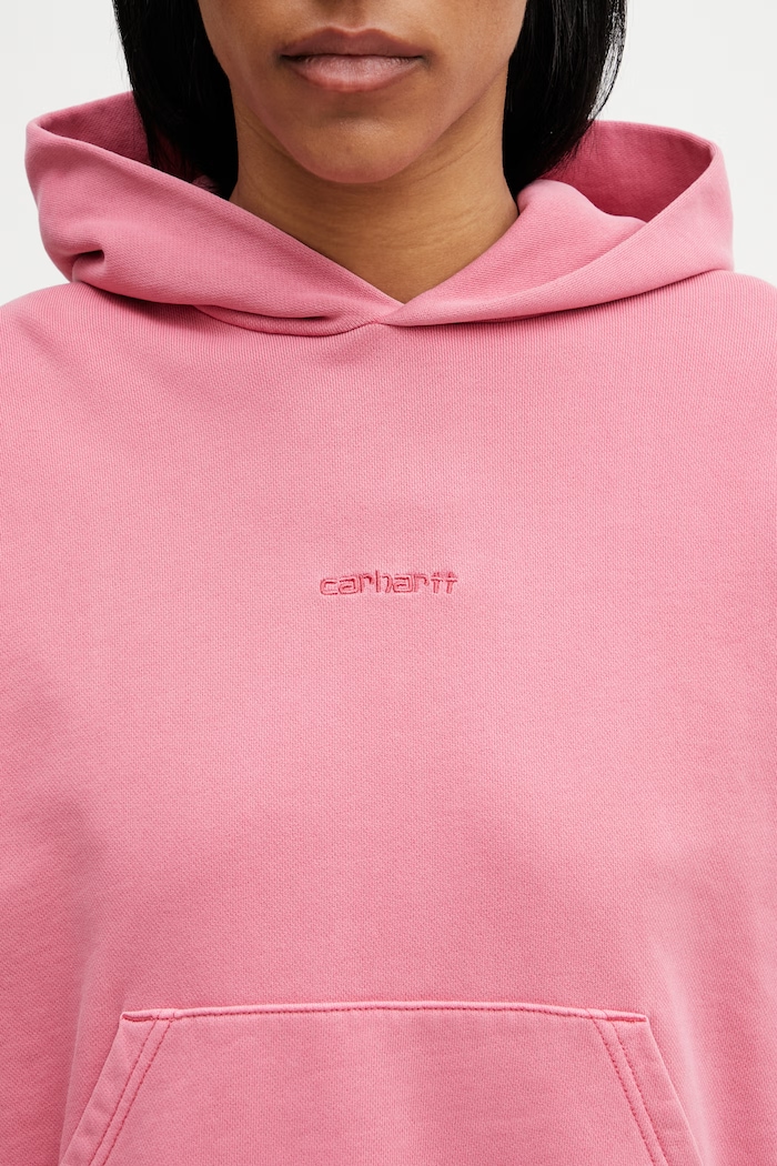 Carhartt WIP W' Hooded Benton Sweat mikina s kapucí dámská bavlněná růžová I034512.3IJGD