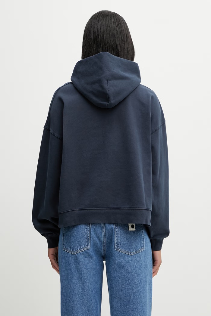 Oblečení Carhartt WIP W' Hooded Benton Sweat mikina s kapucí bavlněná dámská I034512.3IWGD námořnická modř
