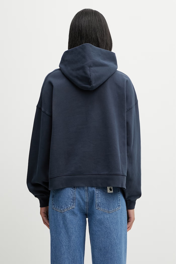 Oblečení Carhartt WIP W' Hooded Benton Sweat mikina s kapucí bavlněná dámská I034512.3IWGD námořnická modř